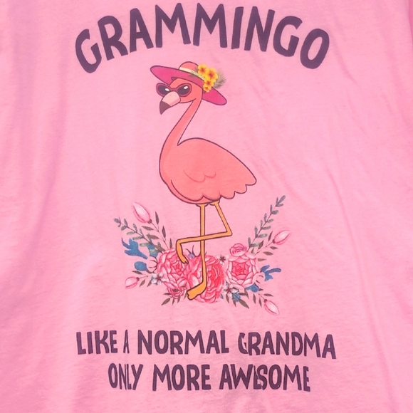Pink Flamingo T-Shirt Short Sleeve Graphic Print Collector's Item Grannycore - Picture 1 of 7